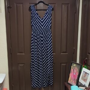 Torrid Navy and White Striped Maxi Dress
